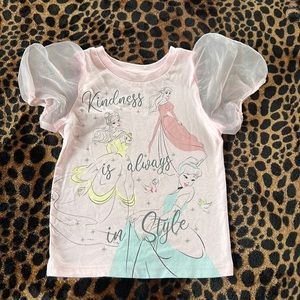 Light pink Disney Princess shirt with sheer short sleeves